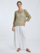 Popcorn poncho - Taupe