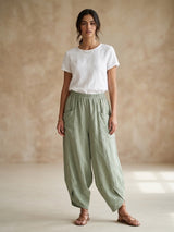 Relaxed Patch Pocket Trousers - Khaki