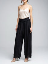 Flowing Wide-Leg Trousers - Black