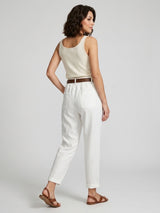 High Waist Tailored Trousers - White (2)