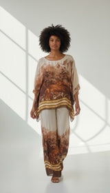 Scenic Vista Kaftan Set - Rust