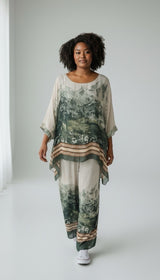 Scenic Vista Kaftan Set - Khaki