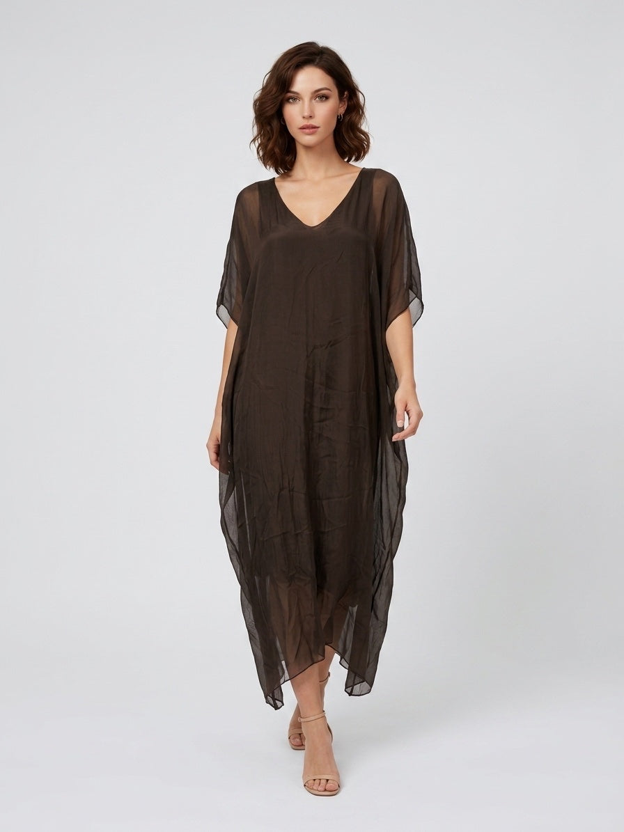 Kaftan Maxi Dress - Dark Chocolate