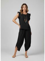 Ruffled Sleeve Set - Black