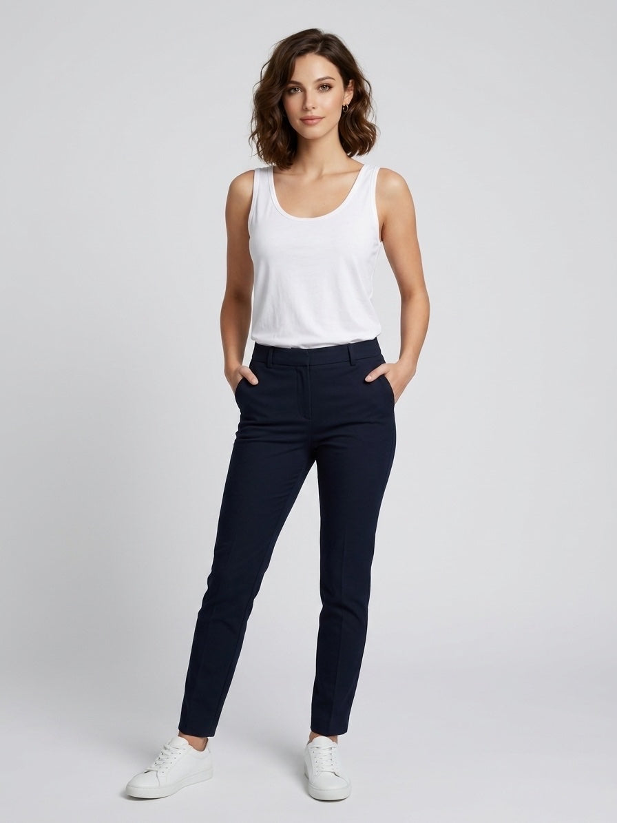 Tailored Slim Fit Trousers - White
