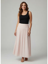 Smocked Waist Maxi Skirt - Soft Pink