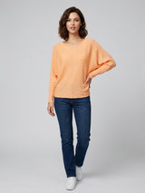 Boat Neck Knit Sweater - Peach