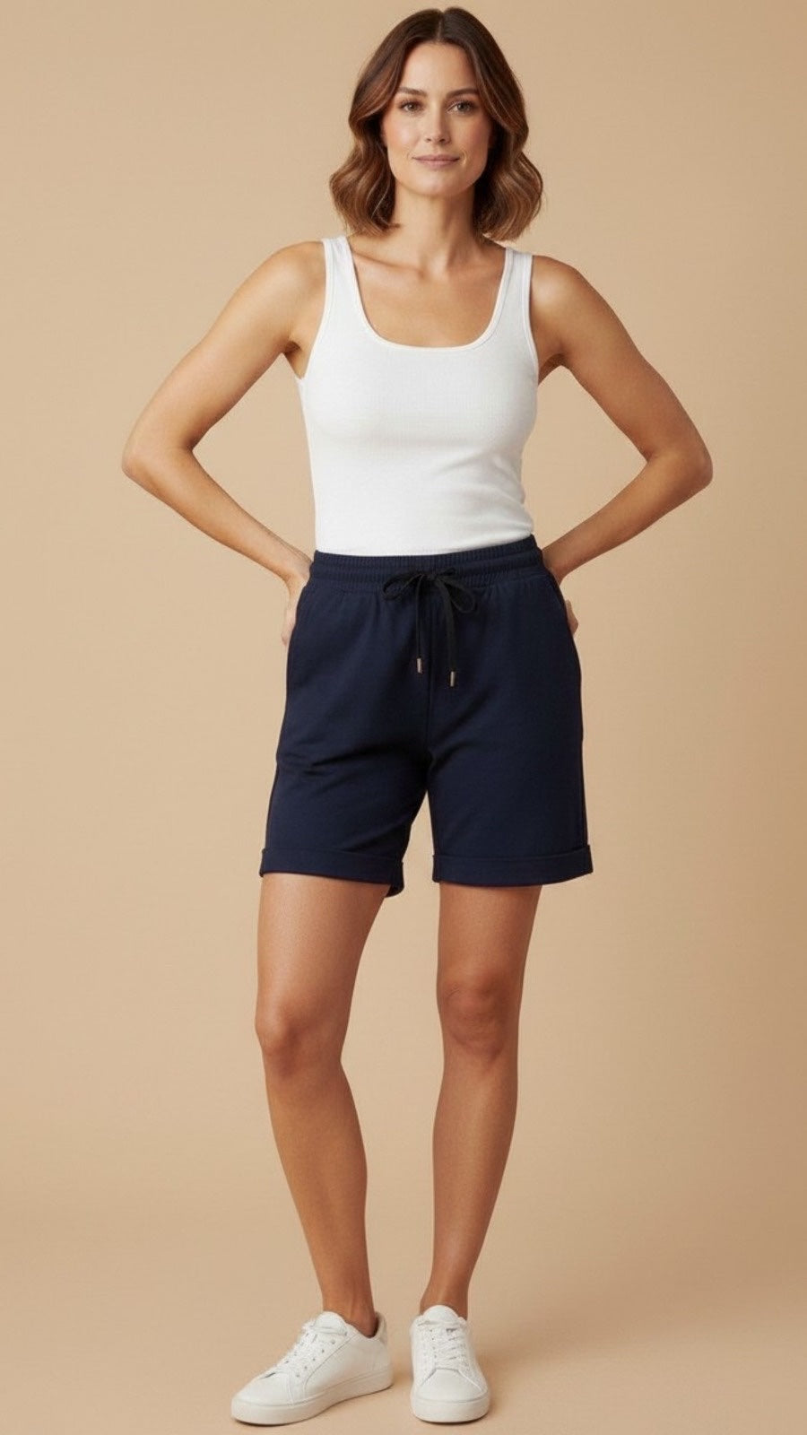 Relaxed Fit Drawstring Shorts - Navy