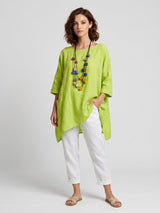 Linen A-Line Tunic - Lime