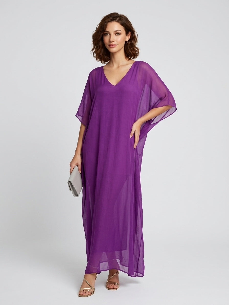 Kaftan Maxi Dress - Magenta
