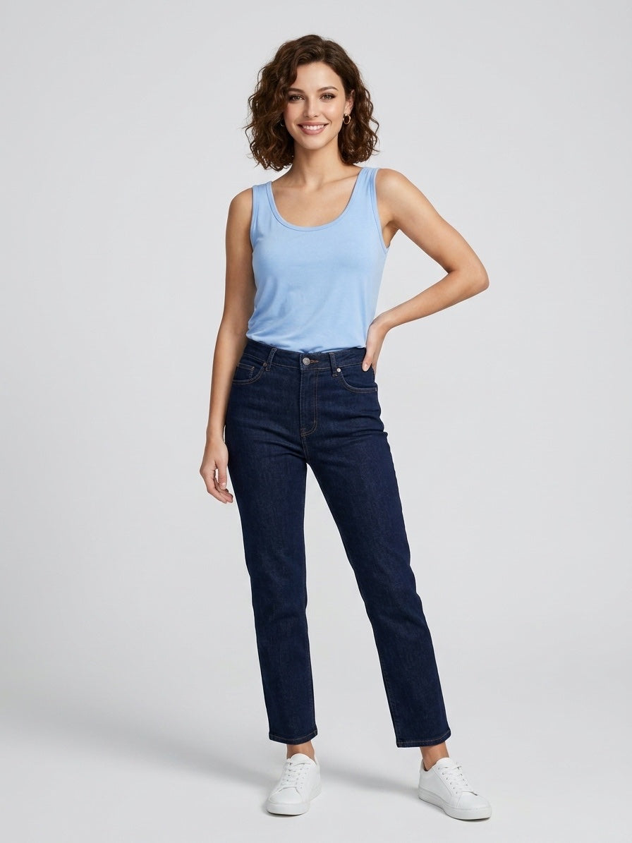 Tailored Slim Fit Trousers - Sky Blue