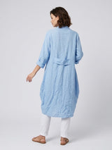 Flowing Linen Tunic Shirt - Sky Blue (2)