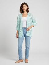 Open-Knit Relaxed Cardigan - Mint