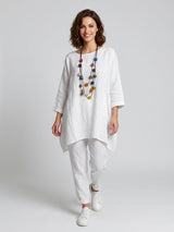 Linen A-Line Tunic - White