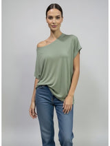 The Relaxed Off-the-Shoulder Top - Khaki