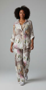 Botanical Print Relaxed Set - Beige
