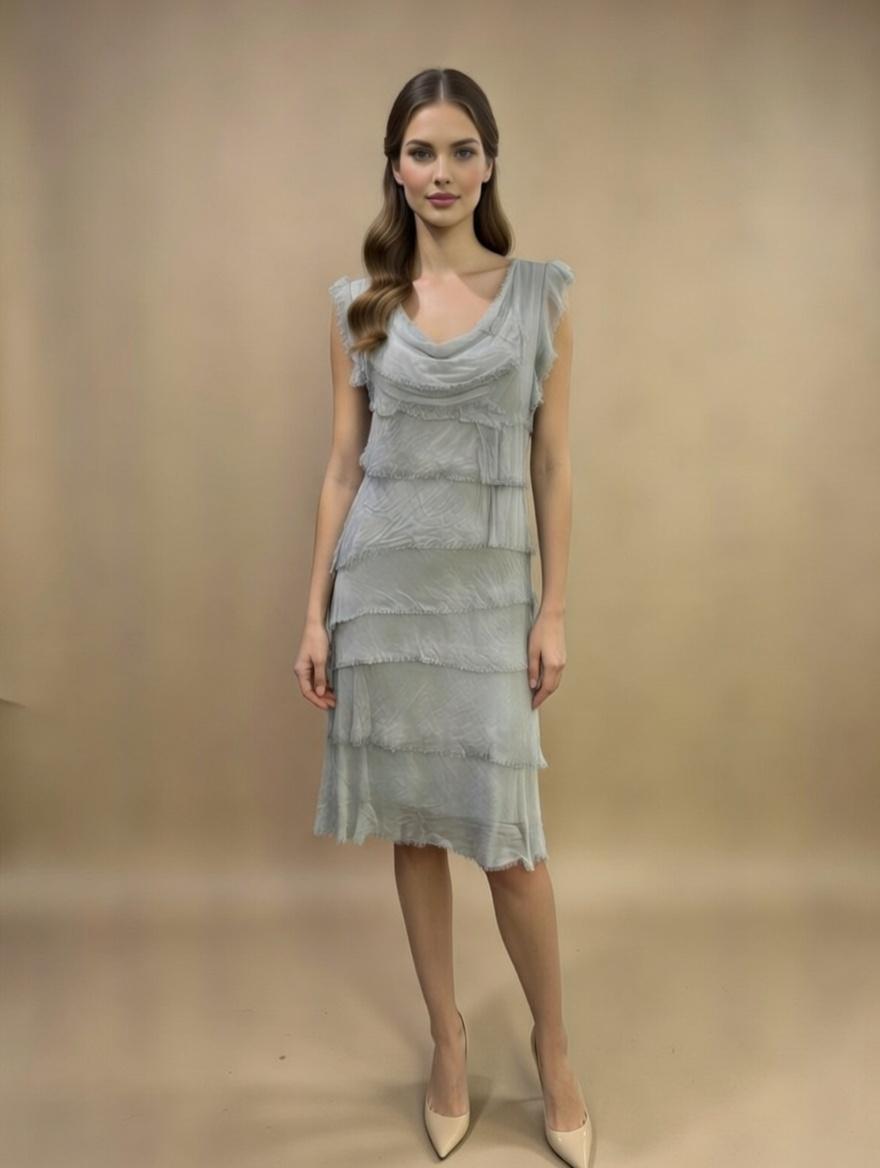 Stretchy Shredded Midi Dress