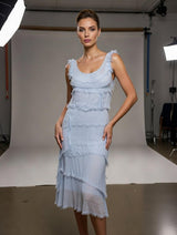 Stretchy Shredded Midi Dress