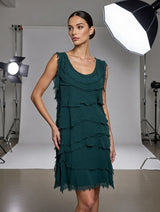 Stretchy Shredded Midi Dress