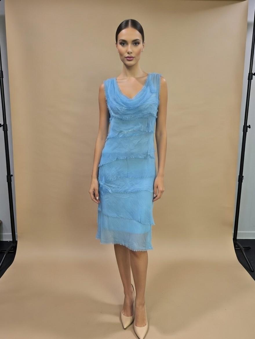 Stretchy Shredded Midi Dress